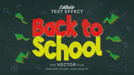 back to school text effect editable chalkboard text style