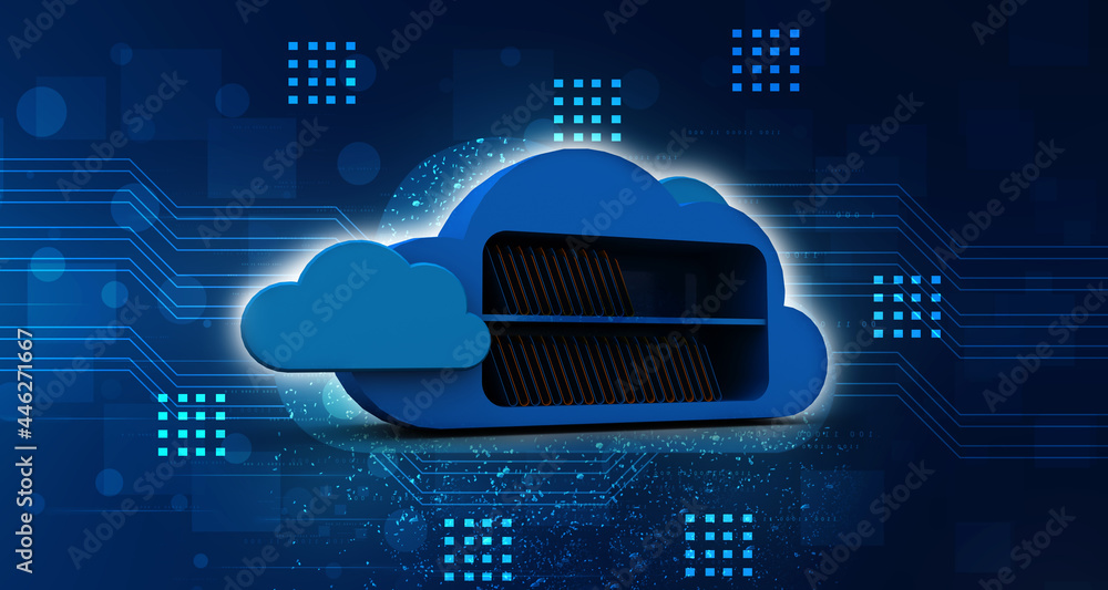 Poster 3d rendering cloud folder network