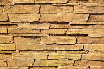 Background from a wall of bricks poured with water