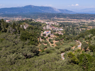 Fototapeta na wymiar giannades village corfu aerial view