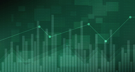2d rendering Stock market online business concept. business Graph 