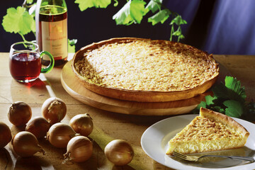 Zwiebelkuchen, Herbst, Stilleben