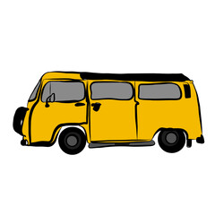 transport yellow retro bus, bus, retro bus, yellow bus, movement, delivery