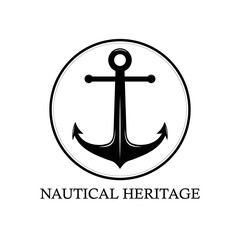 Simple Anchor Silhouette Vintage Retro logo design for boat ship navy nautical transport