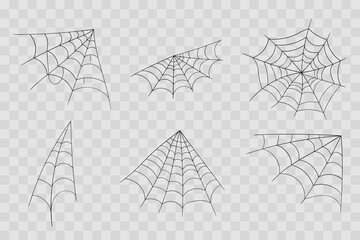 Hand drawn spider web or Halloween cobweb.