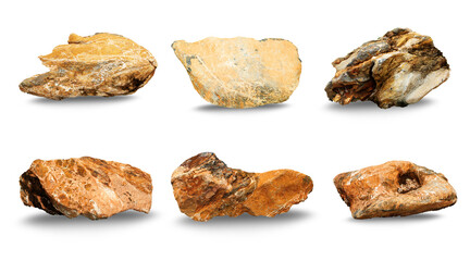  Set of stones isolated on the white background, group stone isolated on the white background ,Big rock.