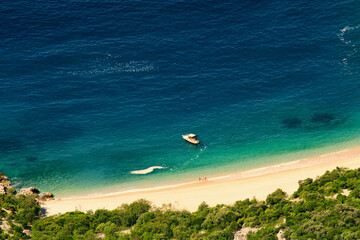 Idyllic and lonely remote beach for vacations escape - Sveti Stefan beach on Croatia island Cres