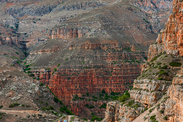 Old rock layers in canyon