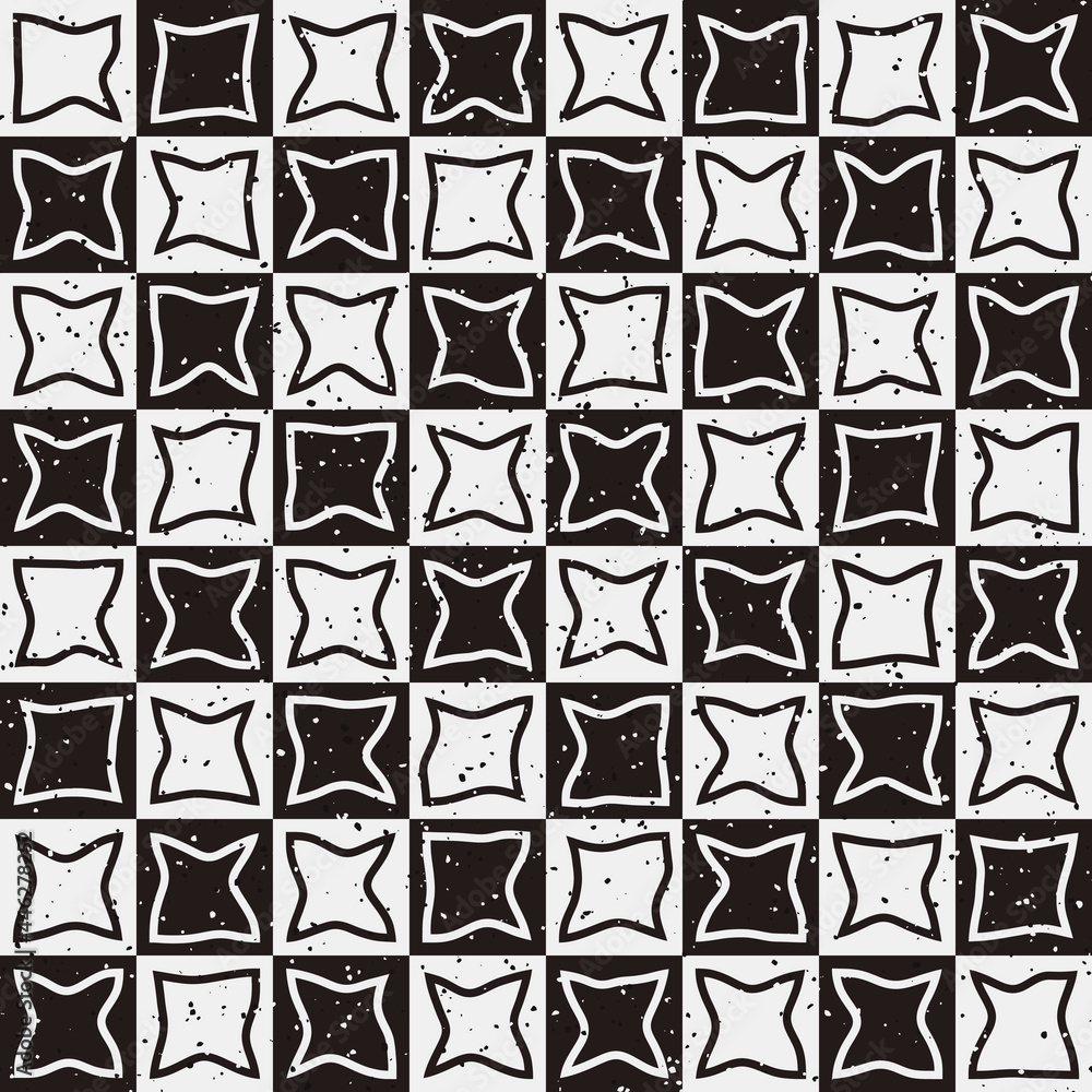 Poster abstract grunge checker board. wrong cells on the board. decorative and stylish board. can be seamle
