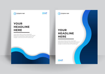 Blue white abstract cover template background. Brochure template layout, Blue cover design, business annual report, flyer, magazine. Flyer A4 design, Leaflet cover presentation, book cover template