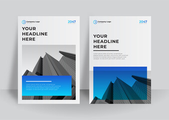 Corporate cover design or brochure template background for business design. modern business flier layout template in a4 size. modern cover design annual report with blue geometric element 