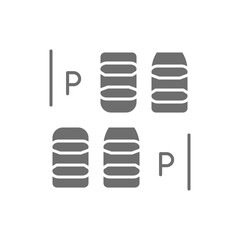 Car parking space grey icon. Isolated on white background