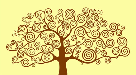 Decor tree spiral branches Art Deco