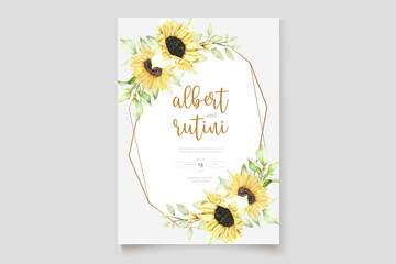watercolor sunflower invitation card