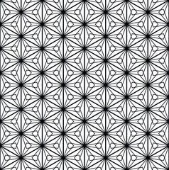 Seamless traditional Japanese ornament Kumiko.Black color lines.