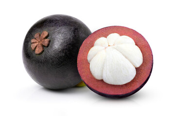 mangosteen isolated on white
