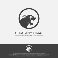Sport logo design template, with simple tiger head icon