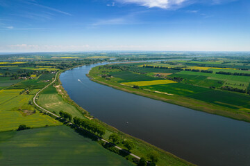 Aerial view of the Vistula River - Sobieszewo Island