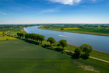 Aerial view of the Vistula River - Sobieszewo Island