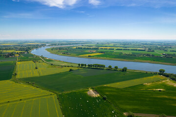 Aerial view of the Vistula River - Sobieszewo Island
