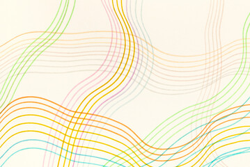 Close-up wavy lines on white paper, texture background