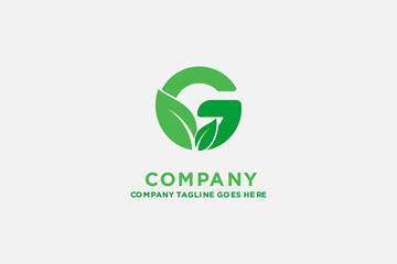 vector logo design Green eco letters G logo with leaves template. ,symbol, alphabet , botanical , natural