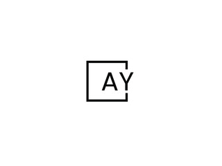 AY Letter Initial Logo Design Vector Illustration