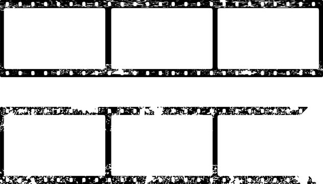 grungy film strip, blank photograph and picture frames, free space for pictures,vector,fictional artwork
