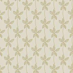 beige autumn leaves seamless patterns