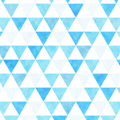 鱗模様の背景　正方形　ブルー　水彩風