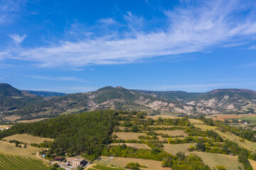 bird view of the landscape in the ardeche