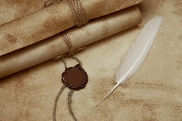 Ancient paper scrolls.
