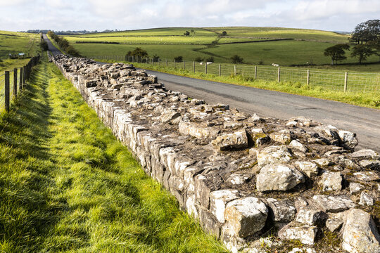 Hadrians Wall at Turret 49B near Gilsland, Cumbria UK