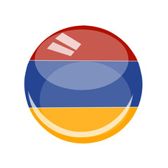 Vector flag of the country of armenia round and glossy