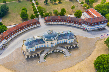 drone shot of a castle in the south of Germany