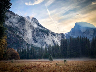 Foggy Yosemite Valley in the Fall