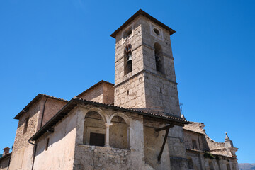 Fototapeta na wymiar church of san demetrio in the village of san demetrio nei vestini abruzzo