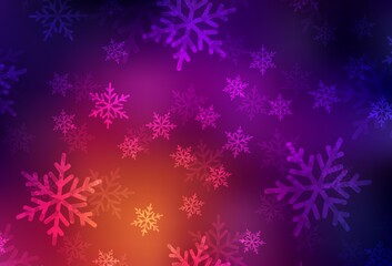 Fototapeta na wymiar Dark Pink, Yellow vector pattern in Christmas style.