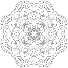 Leaf Flower Petal Coloring Mandala Art Simple Graphic Shape Vector Floral Oriental Outline Vintage Decorative Elements Pattern Illustration Islam Arabic Indian Turkish Mystic Religion Morals Lotus