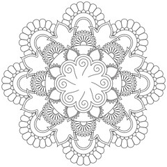 Leaf Flower Petal Coloring Mandala Art Simple Graphic Shape Vector Floral Oriental Outline Vintage Decorative Elements Pattern Illustration Islam Arabic Indian Turkish Mystic Religion Morals Lotus