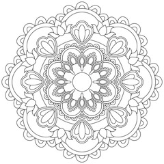Leaf Flower Petal Coloring Mandala Art Simple Graphic Shape Vector Floral Oriental Outline Vintage Decorative Elements Pattern Illustration Islam Arabic Indian Turkish Mystic Religion Morals Lotus