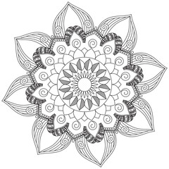 Leaf Flower Petal Coloring Mandala Art Simple Graphic Shape Vector Floral Oriental Outline Vintage Decorative Elements Pattern Illustration Islam Arabic Indian Turkish Mystic Religion Morals Lotus