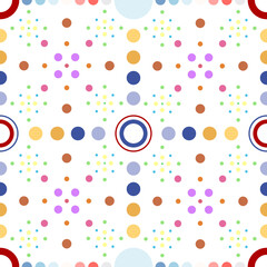 vector seamless pattern abstract circle colorful simple repeating texture with meteor Printed fabric pattern for adult cloth and wrapping paper.
