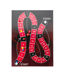 Board game on white background, top view