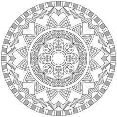 Leaf Flower Petal Coloring Mandala Art Simple Graphic Shape Vector Floral Oriental Outline Vintage Decorative Elements Pattern Illustration Islam Arabic Indian Turkish Mystic Religion Morals Lotus