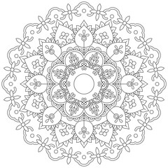 Leaf Flower Petal Coloring Mandala Art Simple Graphic Shape Vector Floral Oriental Outline Vintage Decorative Elements Pattern Illustration Islam Arabic Indian Turkish Mystic Religion Morals Lotus