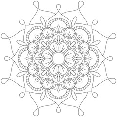 Leaf Flower Petal Coloring Mandala Art Simple Graphic Shape Vector Floral Oriental Outline Vintage Decorative Elements Pattern Illustration Islam Arabic Indian Turkish Mystic Religion Morals Lotus