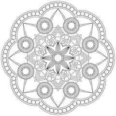 Leaf Flower Petal Coloring Mandala Art Simple Graphic Shape Vector Floral Oriental Outline Vintage Decorative Elements Pattern Illustration Islam Arabic Indian Turkish Mystic Religion Morals Lotus