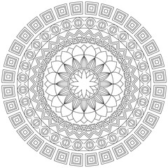 Leaf Flower Petal Coloring Mandala Art Simple Graphic Shape Vector Floral Oriental Outline Vintage Decorative Elements Pattern Illustration Islam Arabic Indian Turkish Mystic Religion Morals Lotus