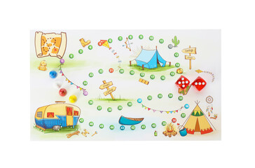 Obraz premium Board game on white background, top view